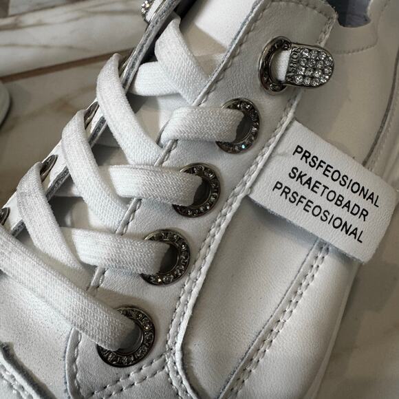 Bonavi Anti-stress Skateboard Sneakers Sz 39 Crystal Embellished Lace Eyelets - Picture 7 of 15